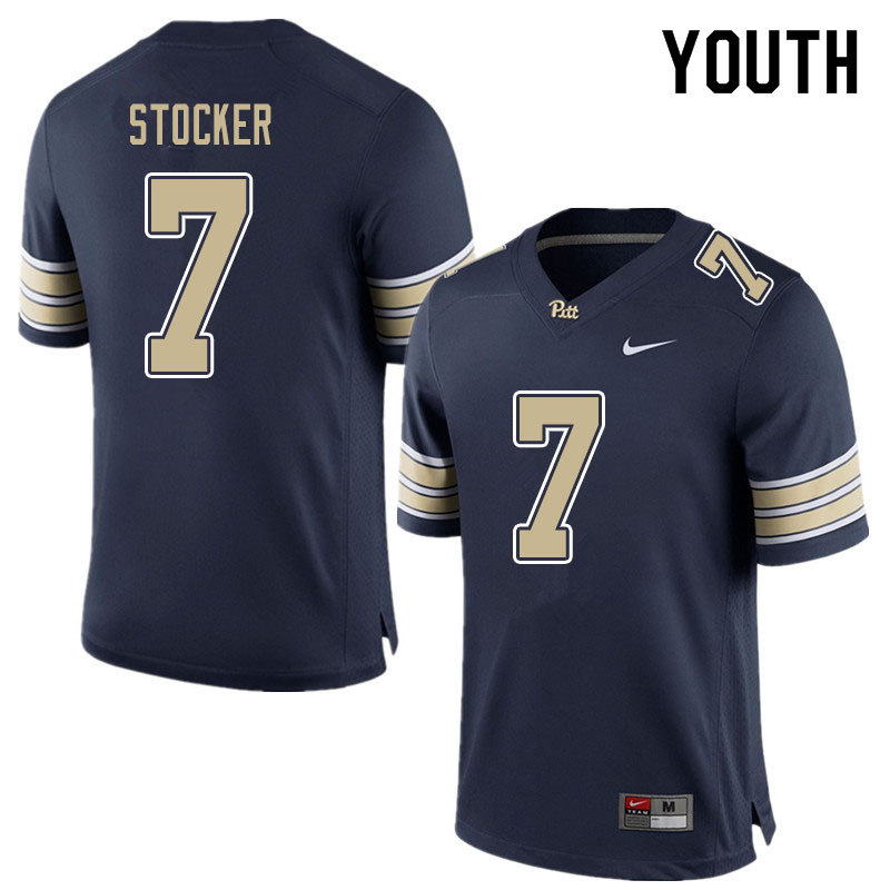 Youth #7 Jazzee Stocker Pitt Panthers College Football Jerseys Sale-Blue